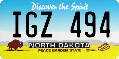 ND license plate IGZ494