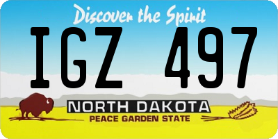 ND license plate IGZ497