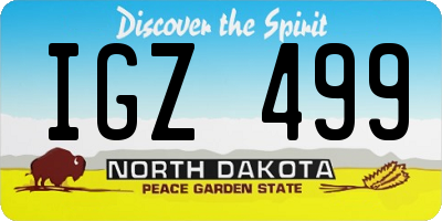 ND license plate IGZ499