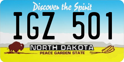 ND license plate IGZ501