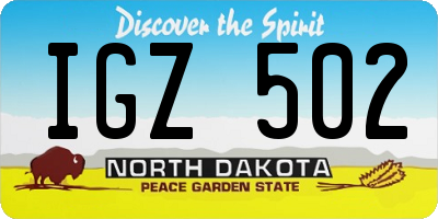 ND license plate IGZ502
