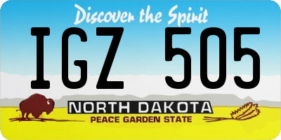 ND license plate IGZ505