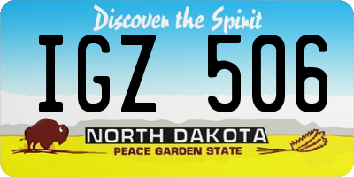 ND license plate IGZ506