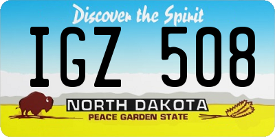 ND license plate IGZ508