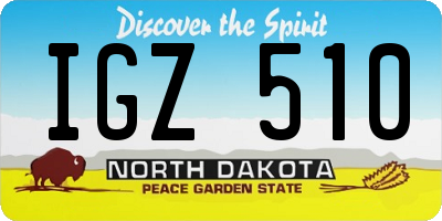 ND license plate IGZ510