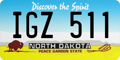 ND license plate IGZ511