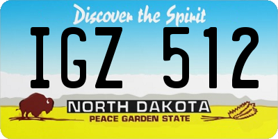 ND license plate IGZ512