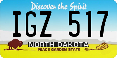 ND license plate IGZ517