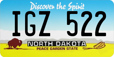 ND license plate IGZ522