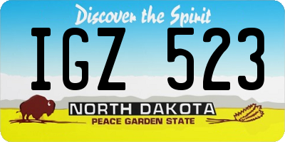 ND license plate IGZ523