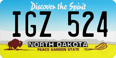 ND license plate IGZ524
