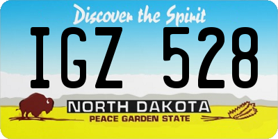 ND license plate IGZ528