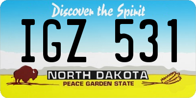 ND license plate IGZ531