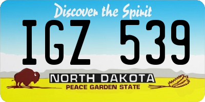 ND license plate IGZ539