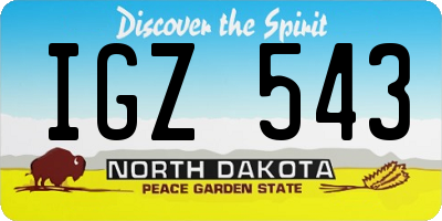 ND license plate IGZ543
