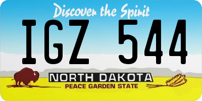 ND license plate IGZ544