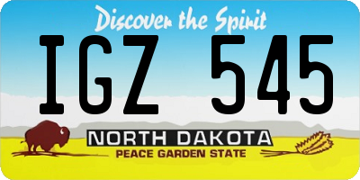 ND license plate IGZ545