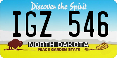 ND license plate IGZ546