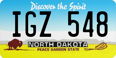 ND license plate IGZ548