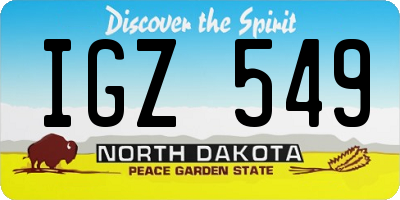 ND license plate IGZ549