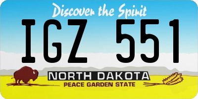 ND license plate IGZ551