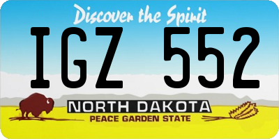 ND license plate IGZ552