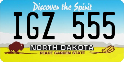 ND license plate IGZ555