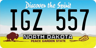 ND license plate IGZ557