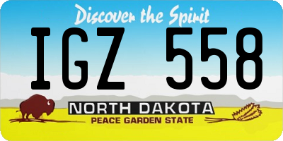 ND license plate IGZ558