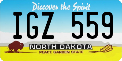 ND license plate IGZ559