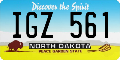 ND license plate IGZ561