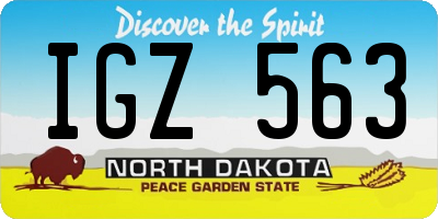ND license plate IGZ563