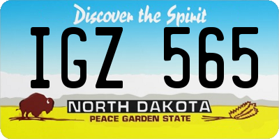 ND license plate IGZ565