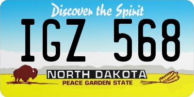 ND license plate IGZ568