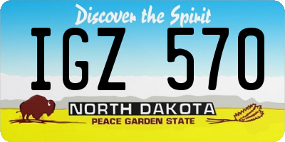 ND license plate IGZ570