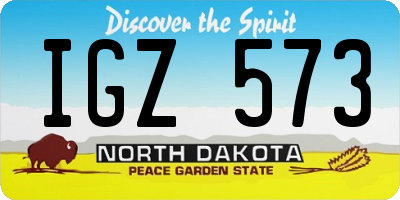 ND license plate IGZ573