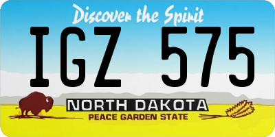 ND license plate IGZ575