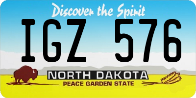 ND license plate IGZ576