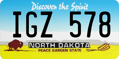 ND license plate IGZ578