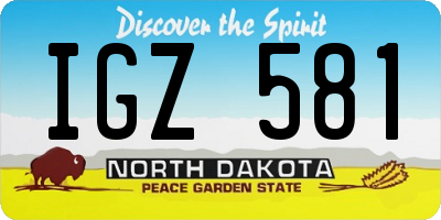 ND license plate IGZ581