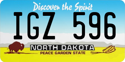 ND license plate IGZ596