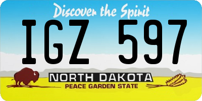 ND license plate IGZ597