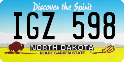 ND license plate IGZ598