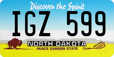 ND license plate IGZ599