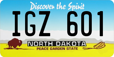ND license plate IGZ601