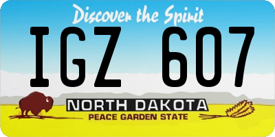 ND license plate IGZ607
