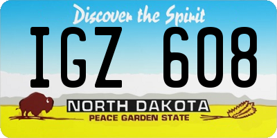 ND license plate IGZ608