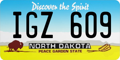 ND license plate IGZ609