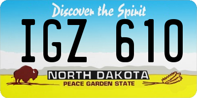 ND license plate IGZ610