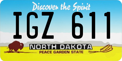 ND license plate IGZ611
